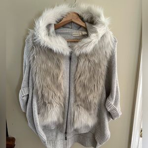 Anthropologie fuzzy zip up jacket
